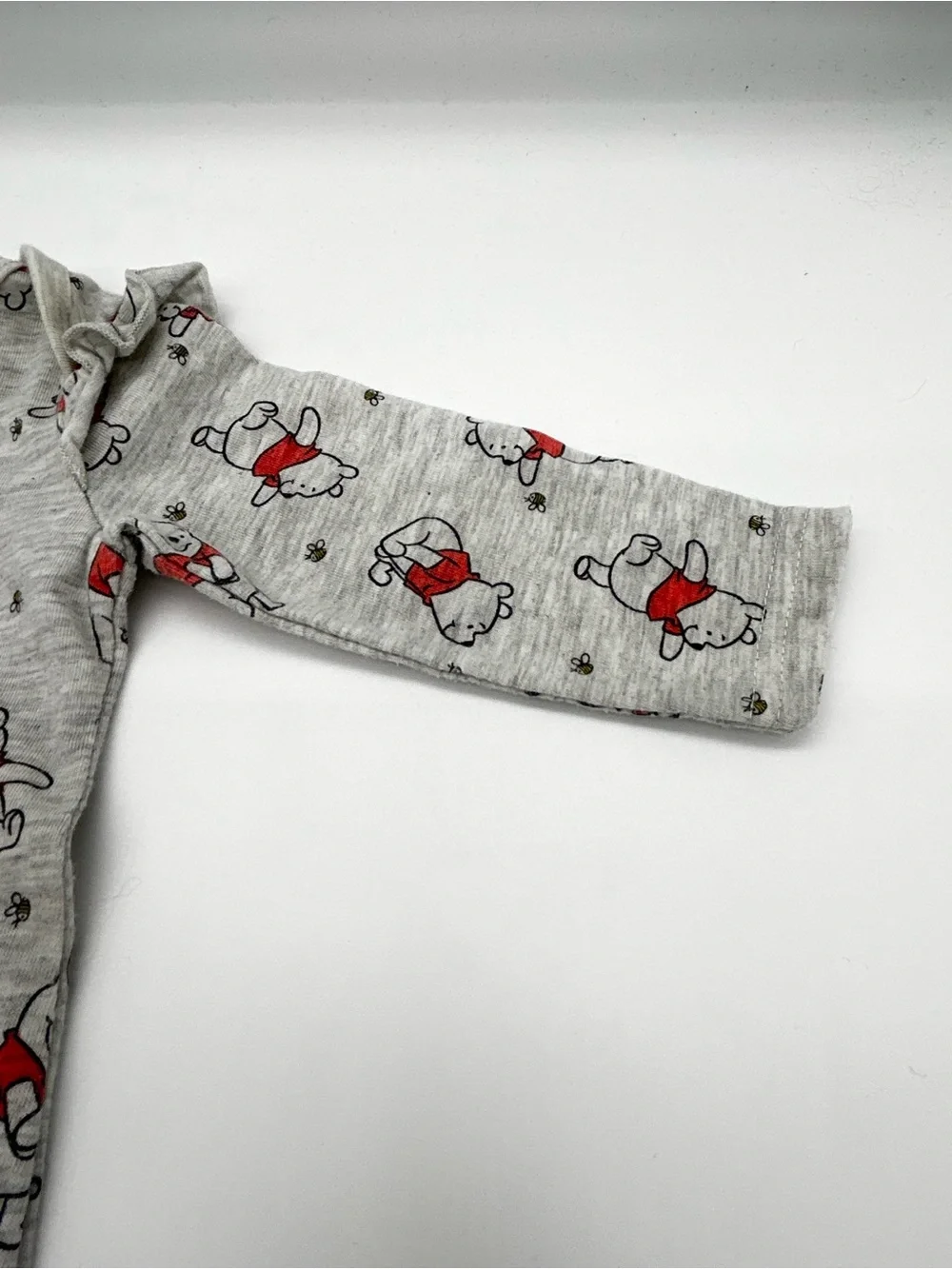 Disney Baby Gray Long-Sleeve One-Piece with Winnie the Pooh Character Size 0/3 M